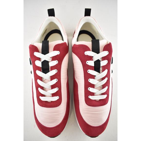 Chanel 21P Mens Pink Black White CC Logo Low Top Lace Up Trainer Sneaker 44 11 - Picture 9 of 14